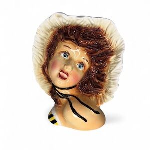 Vintage Ceramic Ucagco Bikini Girl Lady Head Vase